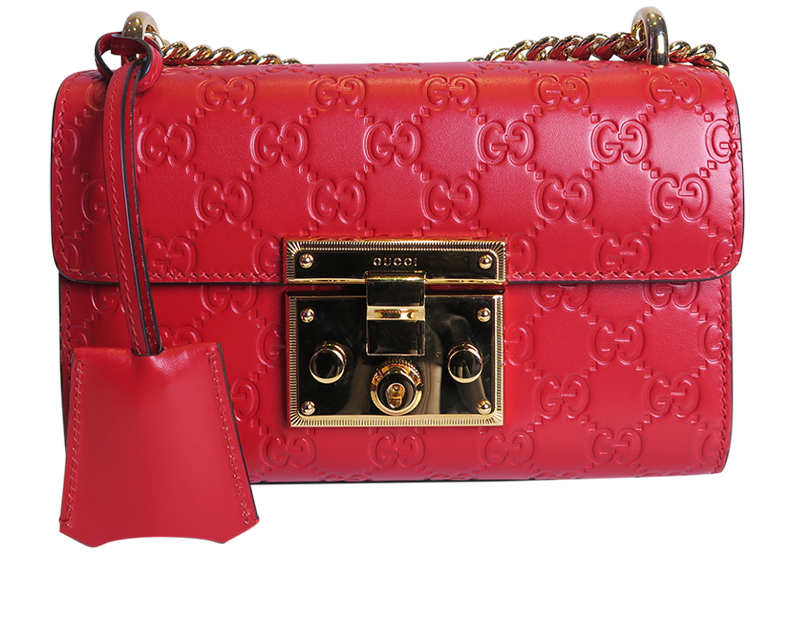 Padlock leather shoulder bag gucci online